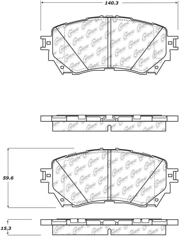 Brake Pads Ceramic Centric with Shims/Hardware - 105.17110