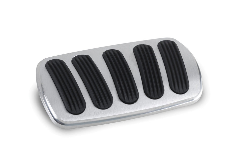 Lokar Brushed Aluminum BAG-6184 Curved Billet Aluminum Power Brake Pad with Rubber Insert