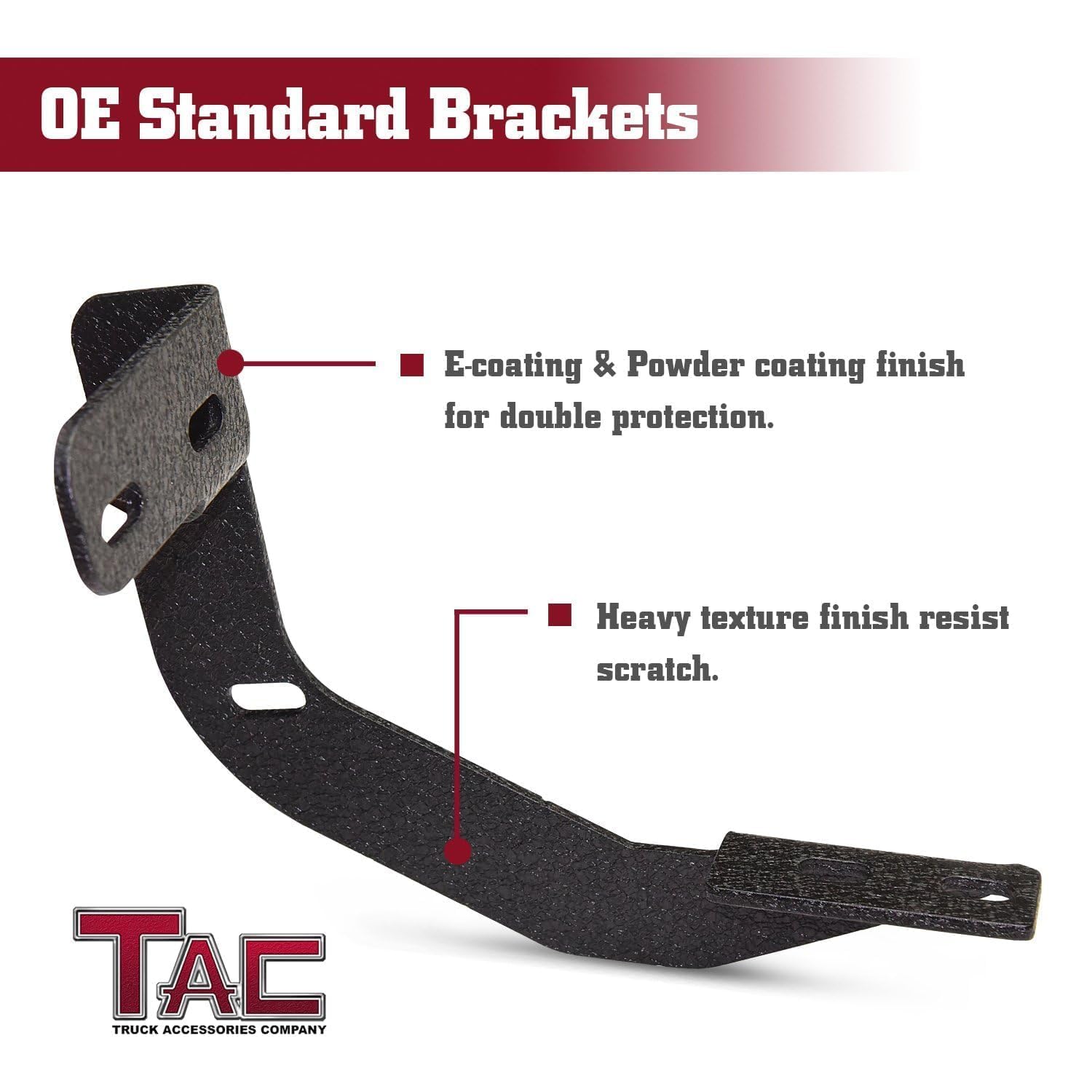 2015-2025 Chevy Colorado/GMC Canyon Crew Cab Pickup Truck TAC Side Steps 4.25" Oval Bend Texture Black Nerf Bars Running Boards (Texture Powder Coating Brackets)