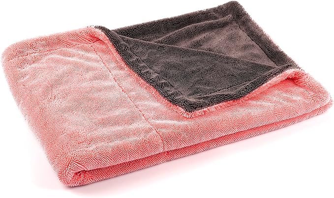 20" x 24" Maxshine Universal Pink Car Drying Towel – 1200 GSM Rinse-Free Double-Sided Microfiber Towel – Plush, Super Absorbent for Car Wash & Detailing