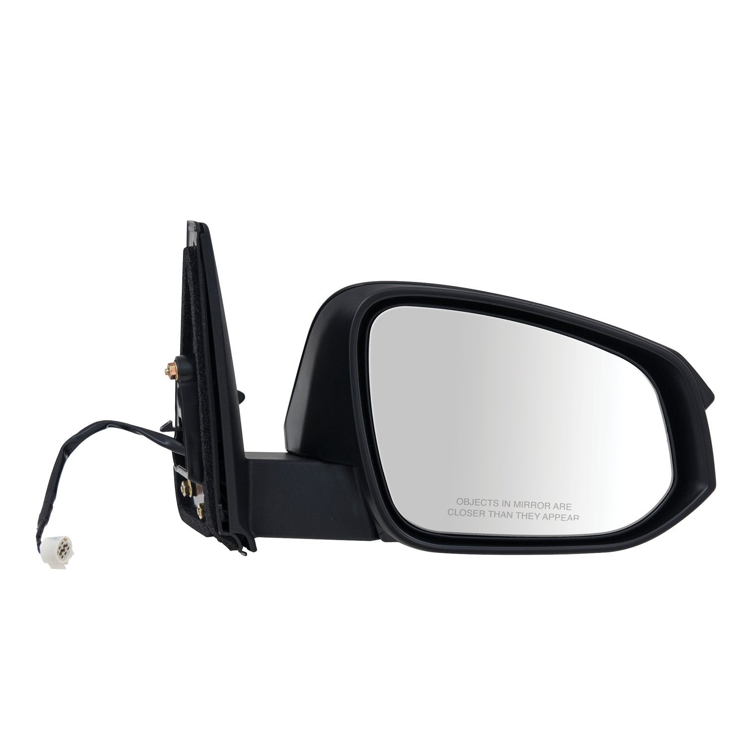 Mirror Passenger Side for Toyota 4 Runner, Textured Black w/PTM Cover, Foldaway, w/o Puddle lamp, Heated Power