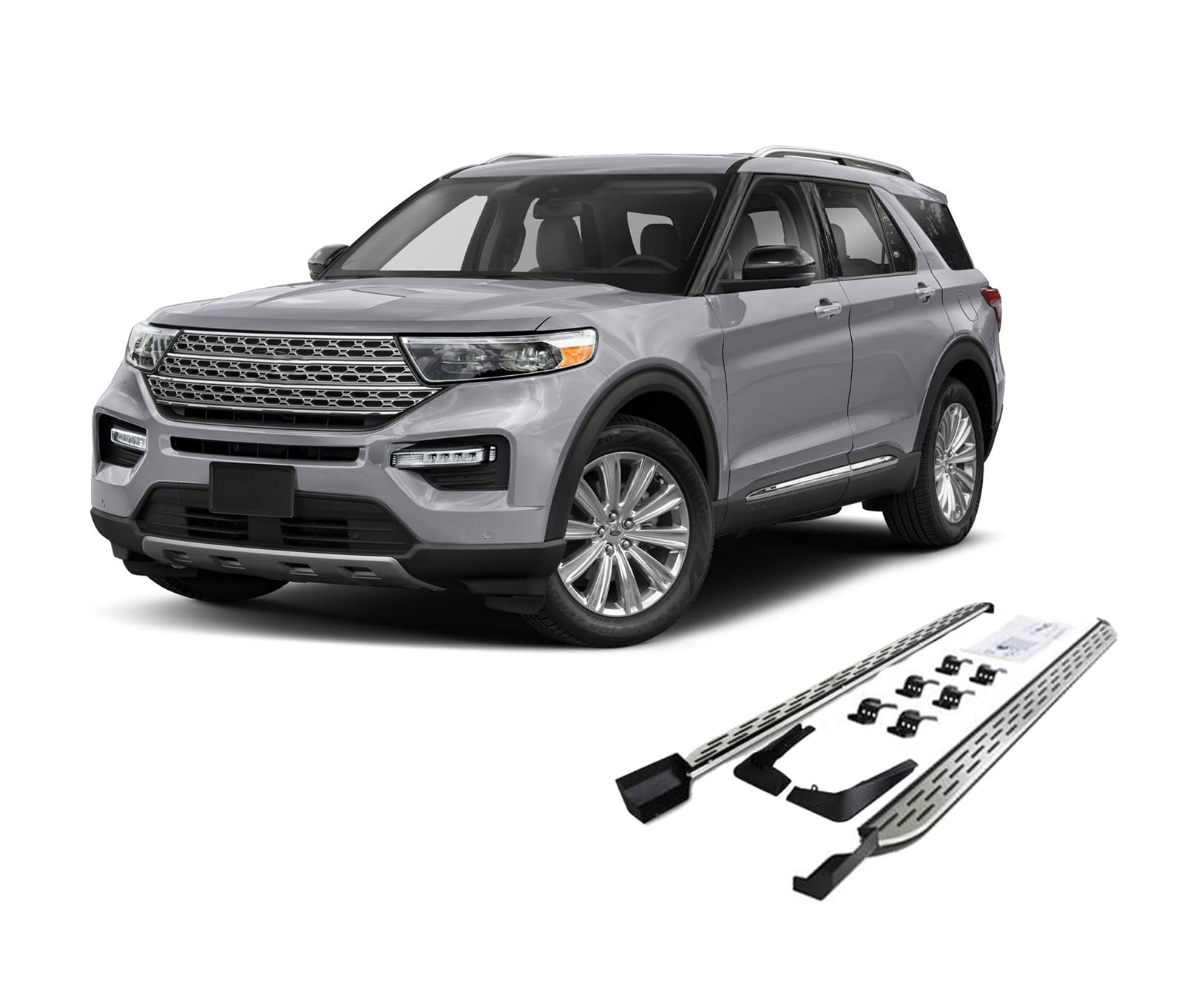 OEM Replica Black Horse Running Boards Aluminum Compatible with 2020-2024 Ford Explorer-RFOEX-20