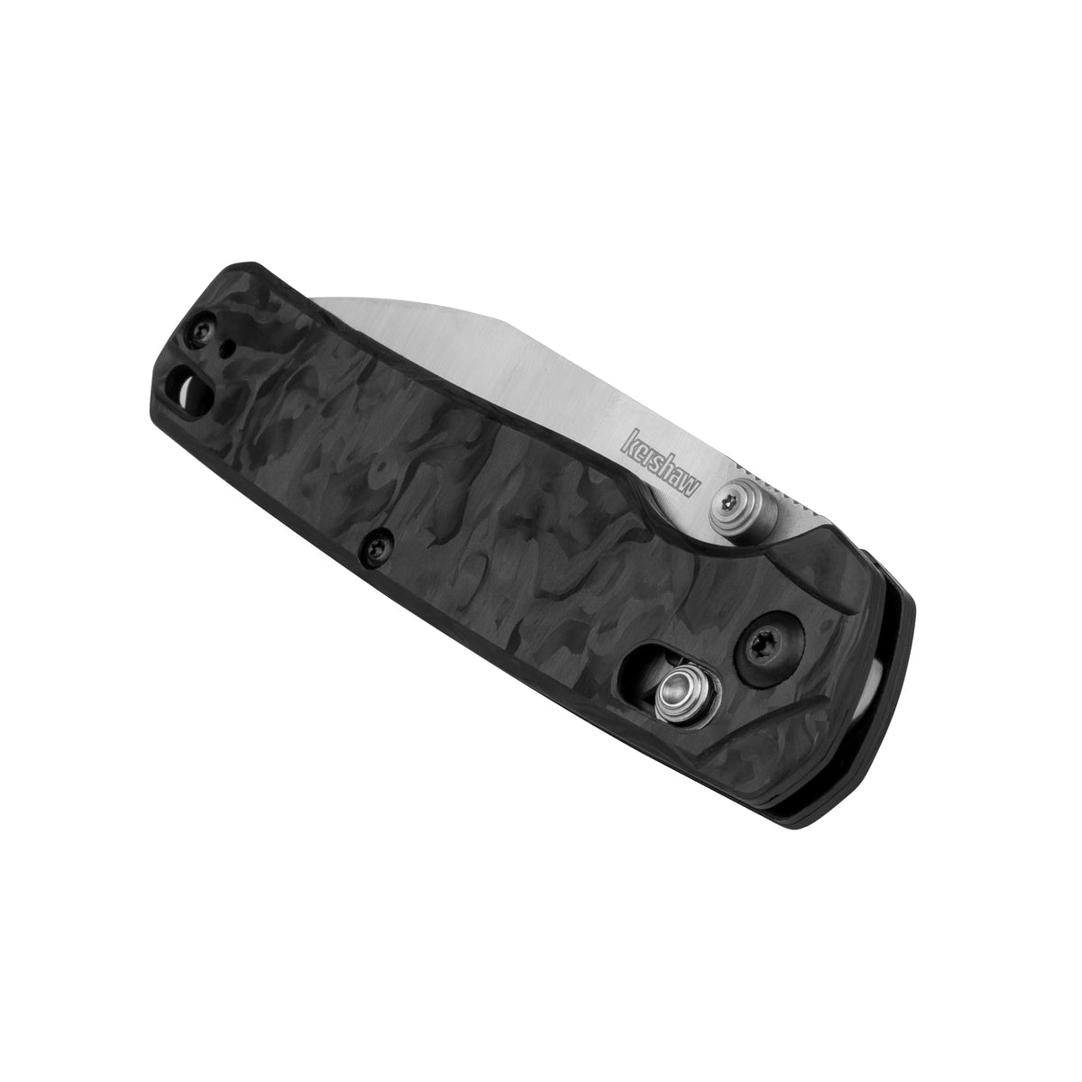 Kershaw Carbon Fiber Bel Air Pocket Knife, Black, 3.1 Inch Stainless Steel Reverse Tanto Blade, EDC with Manual Opening, Reversible Carry, USA Made, Everyday Carry Pocket Knife for Men and Women