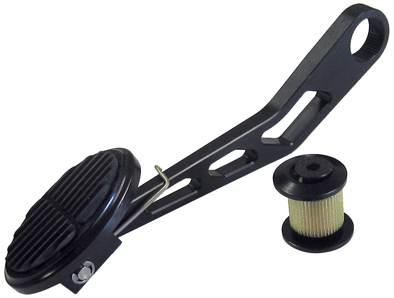 Black Mini Oval Lokar XDBW-6103 Spring Loaded Drive-By-Wire Throttle Pedal Arm with Rubber
