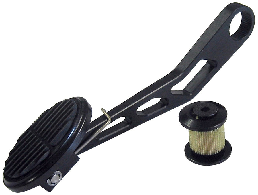 Black Mini Oval Lokar XDBW-6103 Spring Loaded Drive-By-Wire Throttle Pedal Arm with Rubber