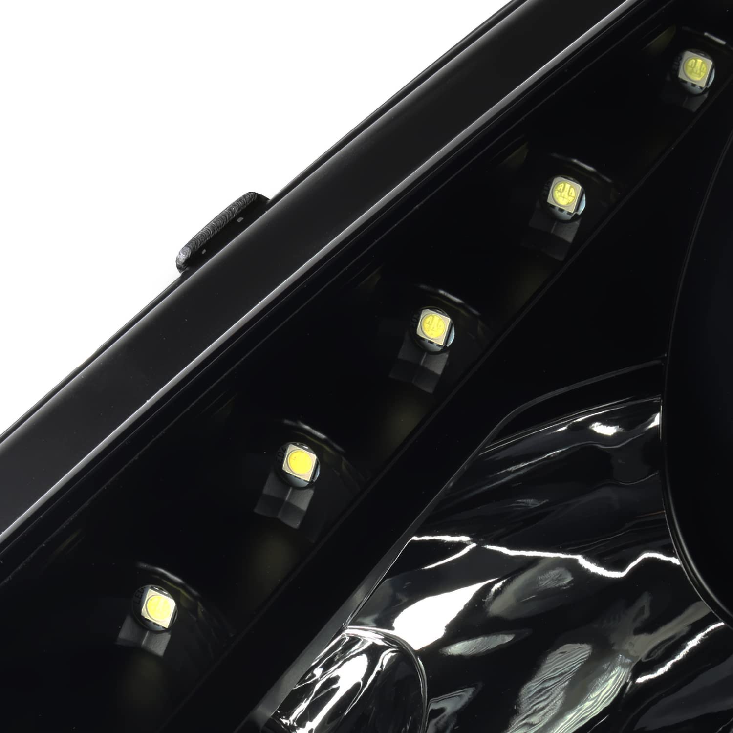 Black Smoke SPEC-D TUNING Projector Headlights w/LEDs Compatible with 2000-2005 Toyota Celica, Left + Right Pair Headlamps Assembly