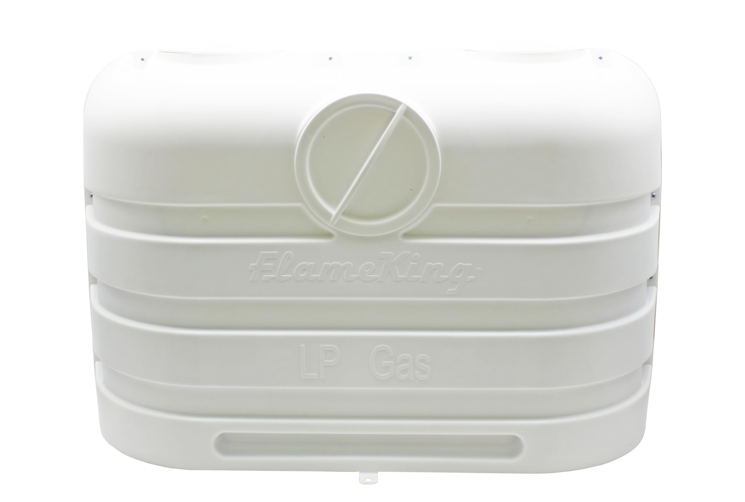 Flame King 20LB Dual LP Propane Tank Light Plastic Heavy Duty Cover for RV, Travel Trailer, Camper - White