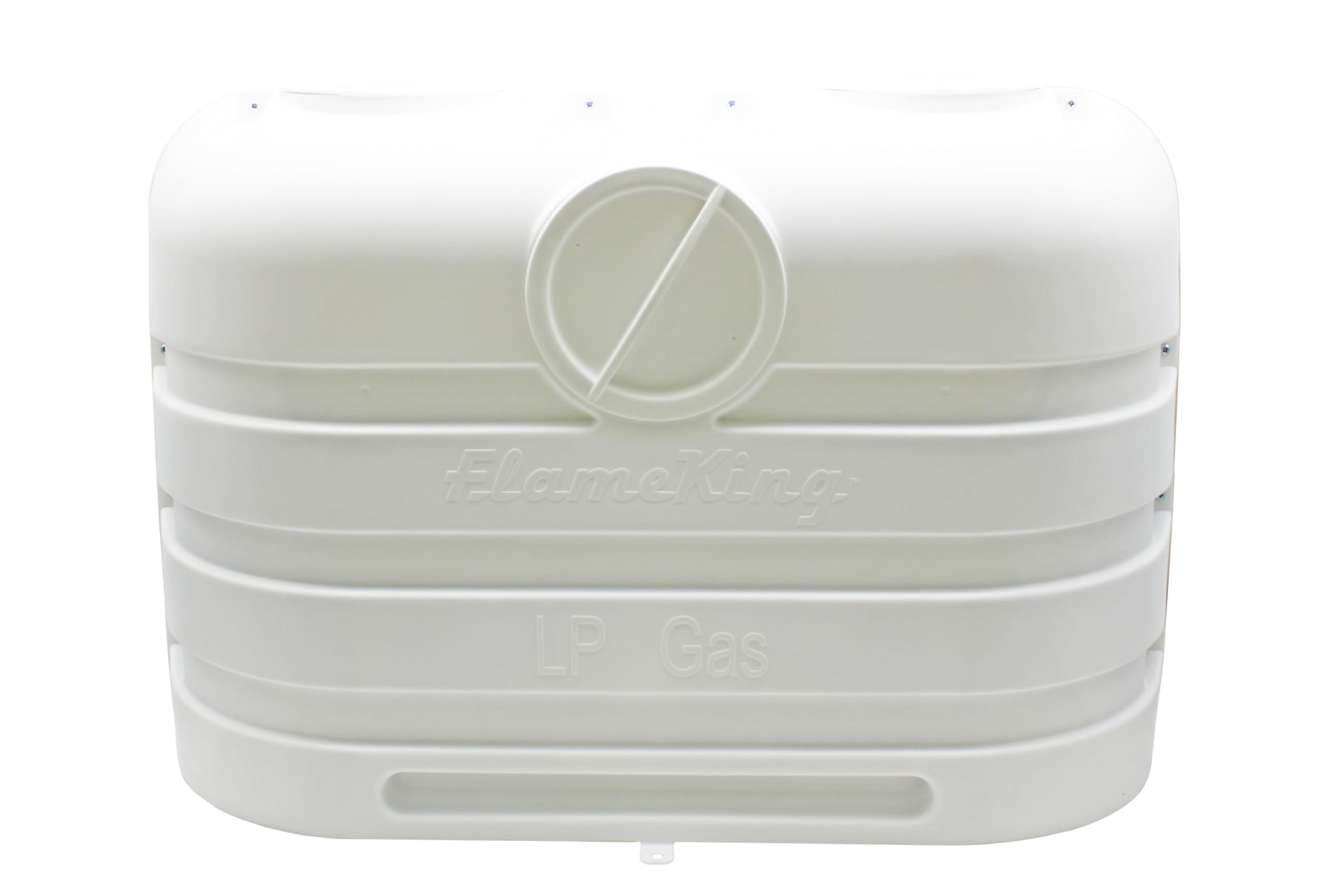 Flame King 20LB Dual LP Propane Tank Light Plastic Heavy Duty Cover for RV, Travel Trailer, Camper - White