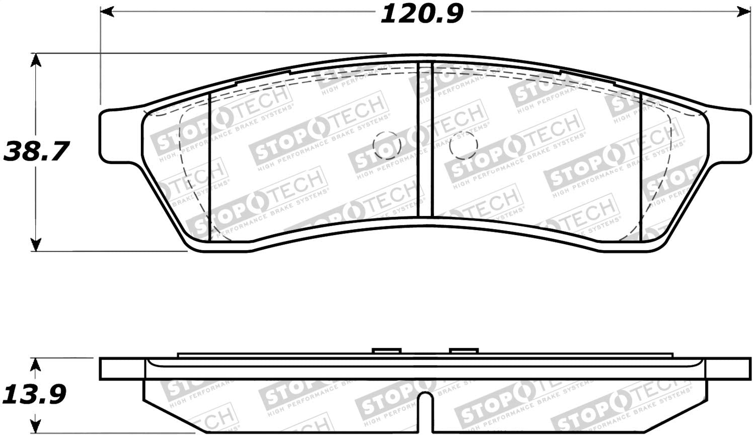 Rear StopTech 308.10300 Brake Pads with Shims and Hardware