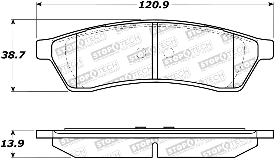 Rear StopTech 308.10300 Brake Pads with Shims and Hardware