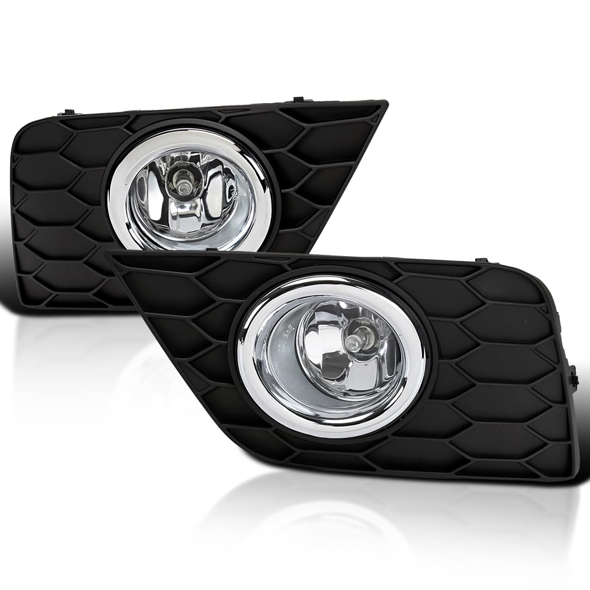 Fog Lights Spec-D Tuning Chrome w/Switch Compatible with 2016-2018 Nissan Sentra, L+R Pair Assembly