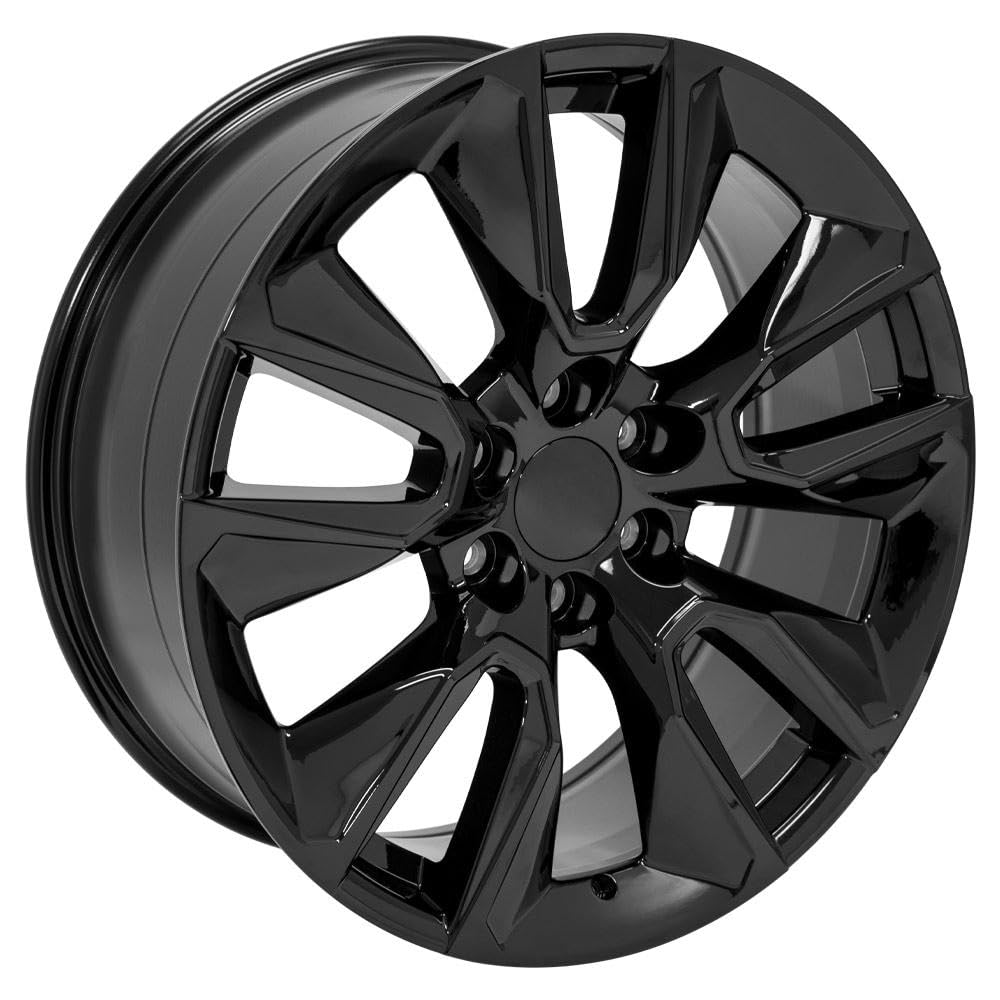 22 Inch OE Wheels CV32 Rim Fits Silverado 1500 Style 6x139.7 22x9 Gloss Black - Hollander 5916 (1)