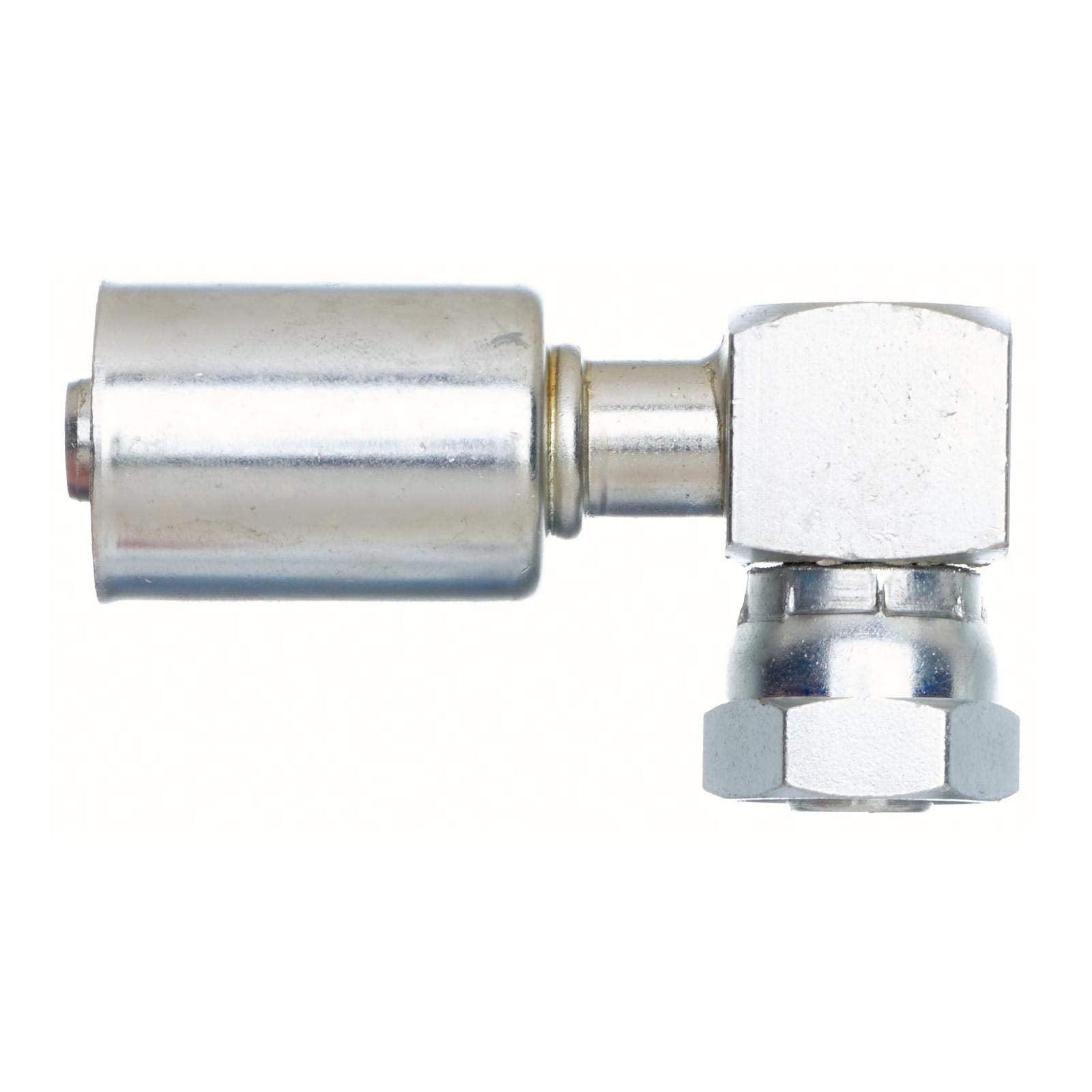 Gates G45596-1210S A/C Hose Refrigerant Fitting - PolarSeal ACA Female SAE Tube O-Ring Nut Swivel - 90 Degree Block - Steel - 12ACA-10FTON90BL-S