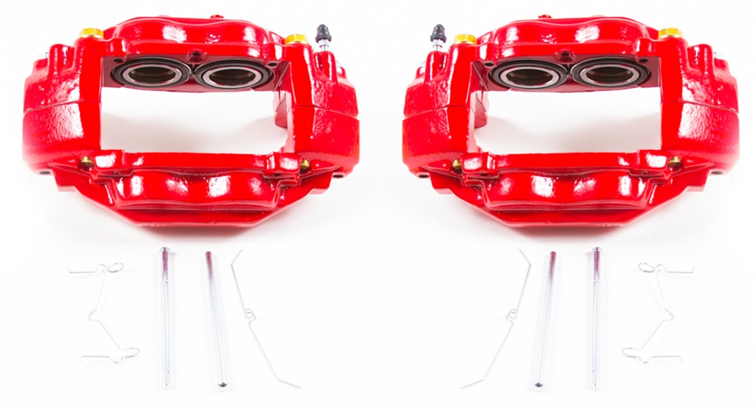 Power Stop Pair of High-Temp Red Powder Coated Front Calipers for Toyota Sequoia 2008-2015, Toyota Tundra 2007-2015 [Model Specific]