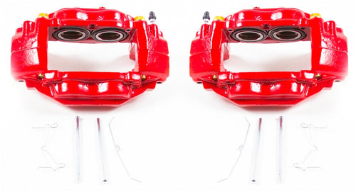 Power Stop Pair of High-Temp Red Powder Coated Front Calipers for Toyota Sequoia 2008-2015, Toyota Tundra 2007-2015 [Model Specific]