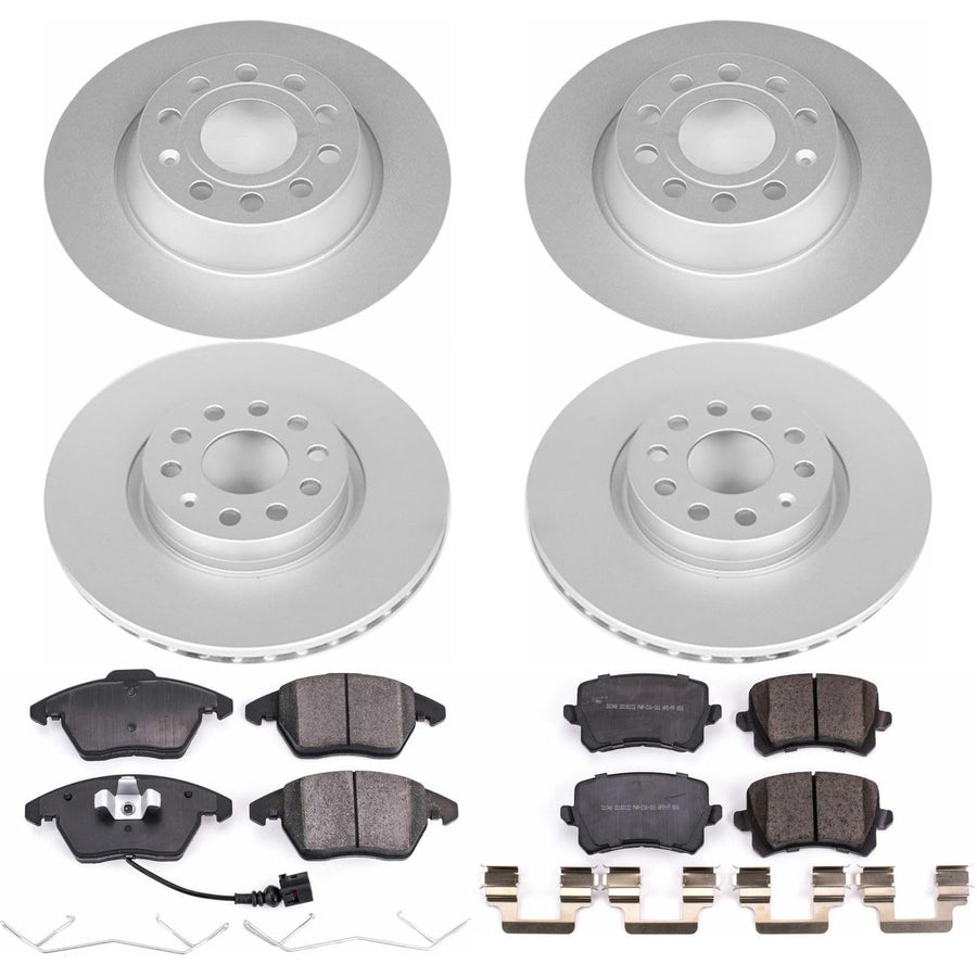 Power Stop Z23 Evolution Geomet Coated Brake Kit Front and Rear For Volkswagen CC 2009-2017 [Model Specific]