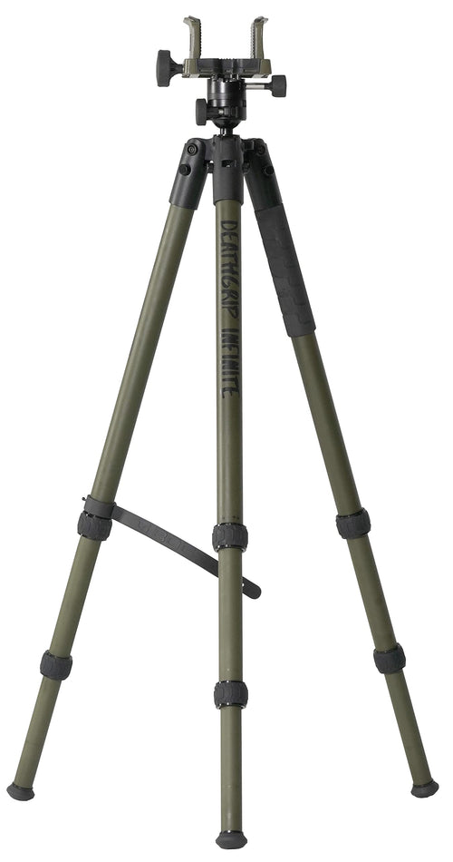 DeathGrip BOG Infinite Aluminum Tripod with Heavy Duty Construction, 360 Degree Ball Head, Quick-Release Arca-Swiss Mount System, and Optics Plate for Hunting, Shooting, Glassing, and Outdoors