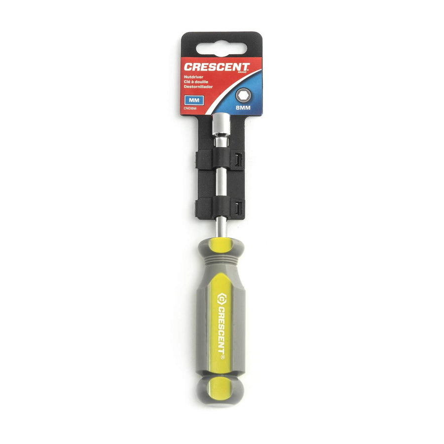 8mm Crescent Solid Shaft Tri-Lobe Acetate Nutdriver 3" - CND8M