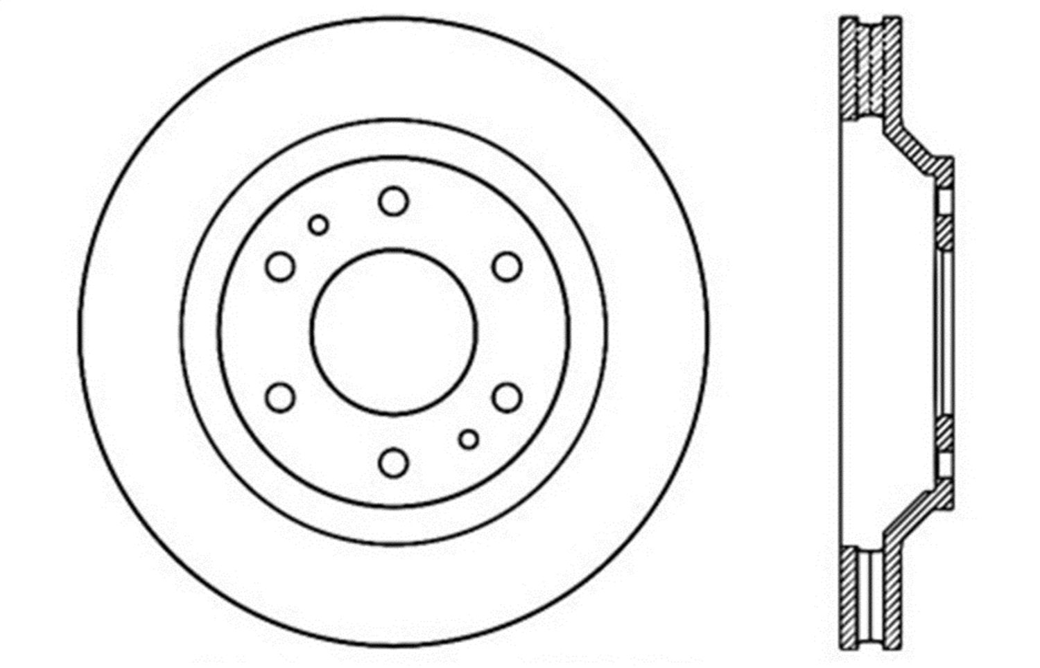 Sport StopTech Cross Drilled Brake Rotor; Front Right 128.66051R