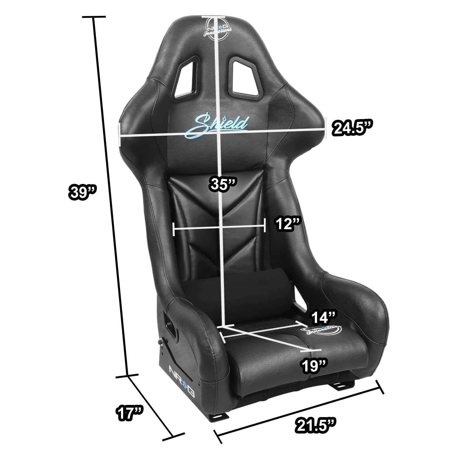 NRG Innovations FIA Competition Seat NRG-FRP-RS500-SHIELD with Competition Fabric, FIA Homologated, Free Water Resistance