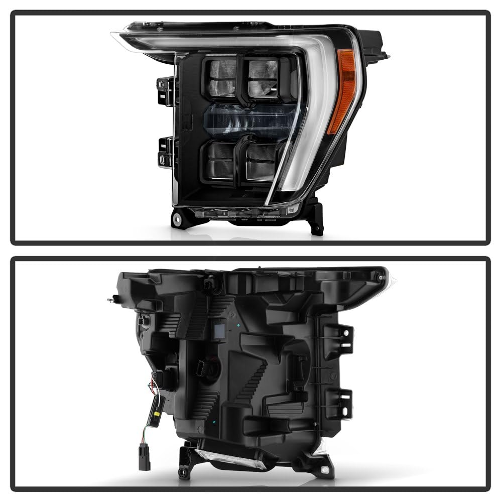 Ford F150 Spyder (OE) 21-23 Quad LED w/DRL (Fit Halogen Model w/Clear Signal) Headlight - Black