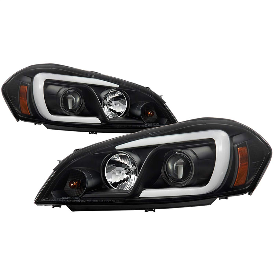 Chevy Impala 06-13 / Spyder 5086679 Chevy Monte Carlo 06-07 Projector Headlights - Light Bar - Low Beam-H1(Included) ; High Beam-H1(Included) ; Signal-7443NA(Included) - Black
