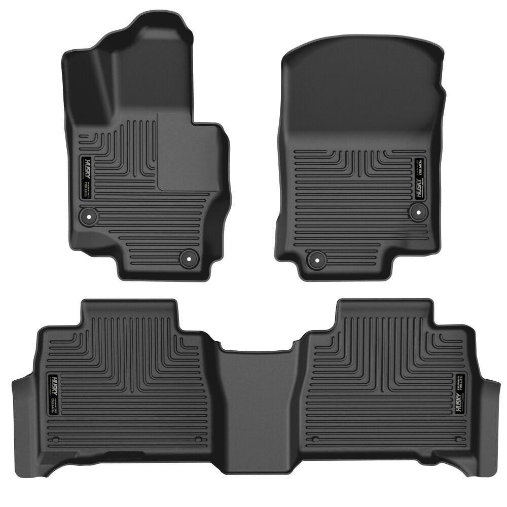 Weatherbeater Husky Liners Floor Mats | Fits 2020-2026 Mercedes-Benz GLE350, GLE450, GLE63 AMG S | Front & 2nd Row, 3-pc Black - 95491