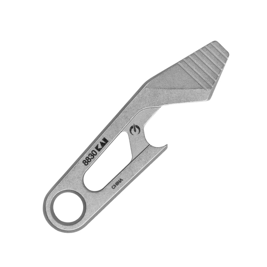 Kershaw Keychain Recap Bottle Opener, Gray Multi Tool with Bottle Opener, Pry Bar, and Flathead Screwdriver Tip, Fits Key Ring, Size of a House Key