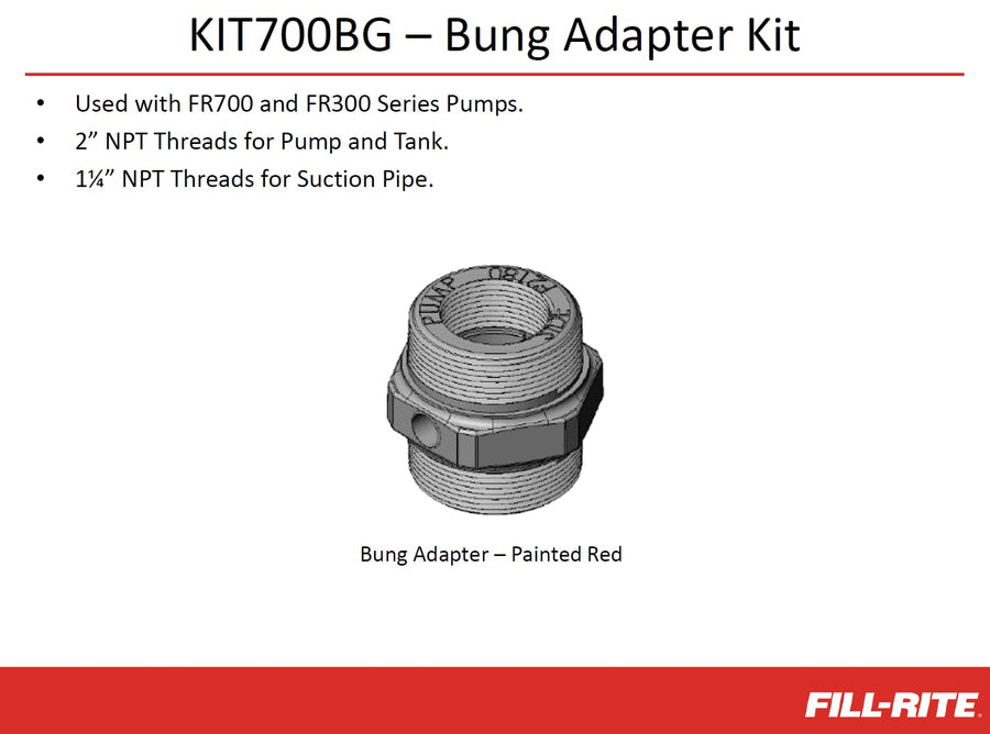 KIT700BG Fill-Rite Kit, Inlet Bung 700 & 300 Series