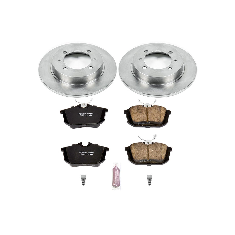 Power Stop KOE913 Rear Replacement Brake Kit-OE Brake Rotors & Ceramic Brake Pads For Volvo S40 2000-2004, Volvo V40 2000-2004 [Model Specific]