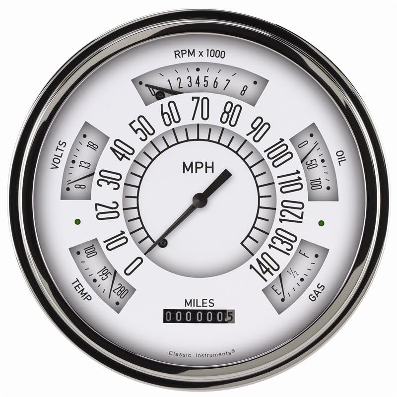 49-50 Ford Car Classic Instruments Shoebox Pk White