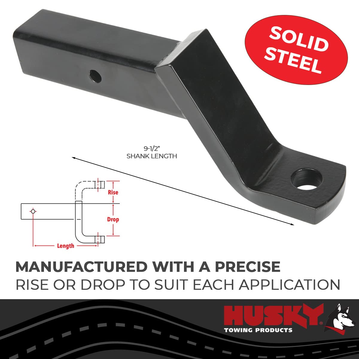 2.5" HUSKY TOWING Hollow BM, CL V, 9.5" L, 2.5" D