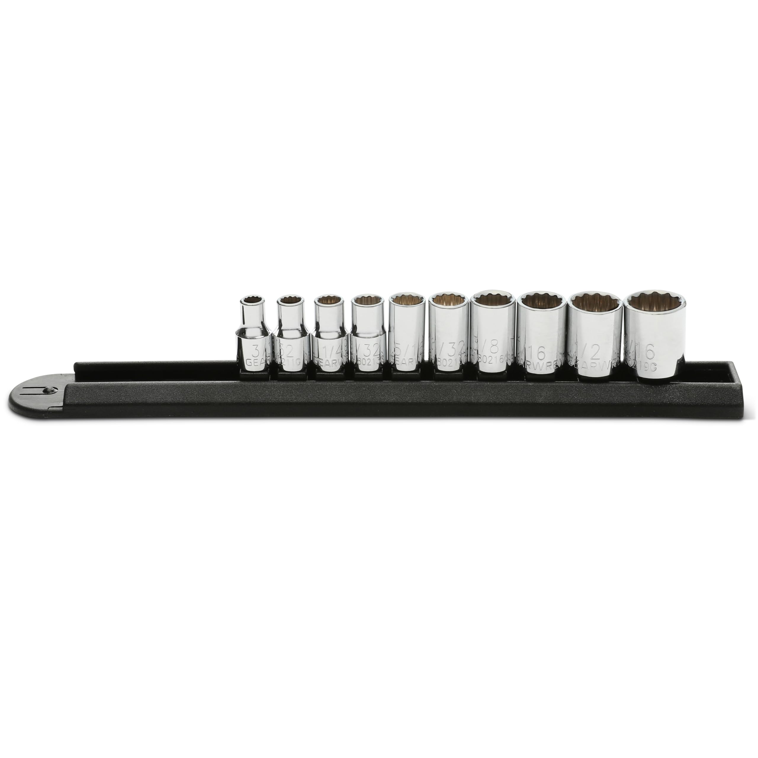 10 Pc. GEARWRENCH 1/4" Drive 12 Pt. Standard Socket Set, SAE - 80307D