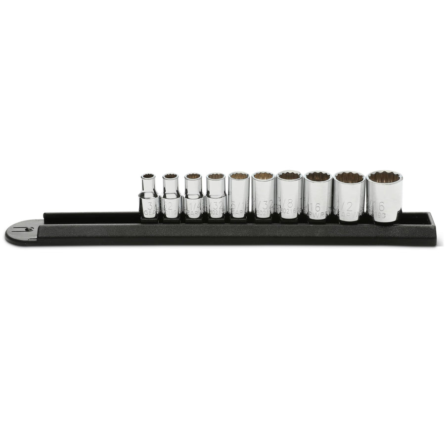 10 Pc. GEARWRENCH 1/4" Drive 12 Pt. Standard Socket Set, SAE - 80307D