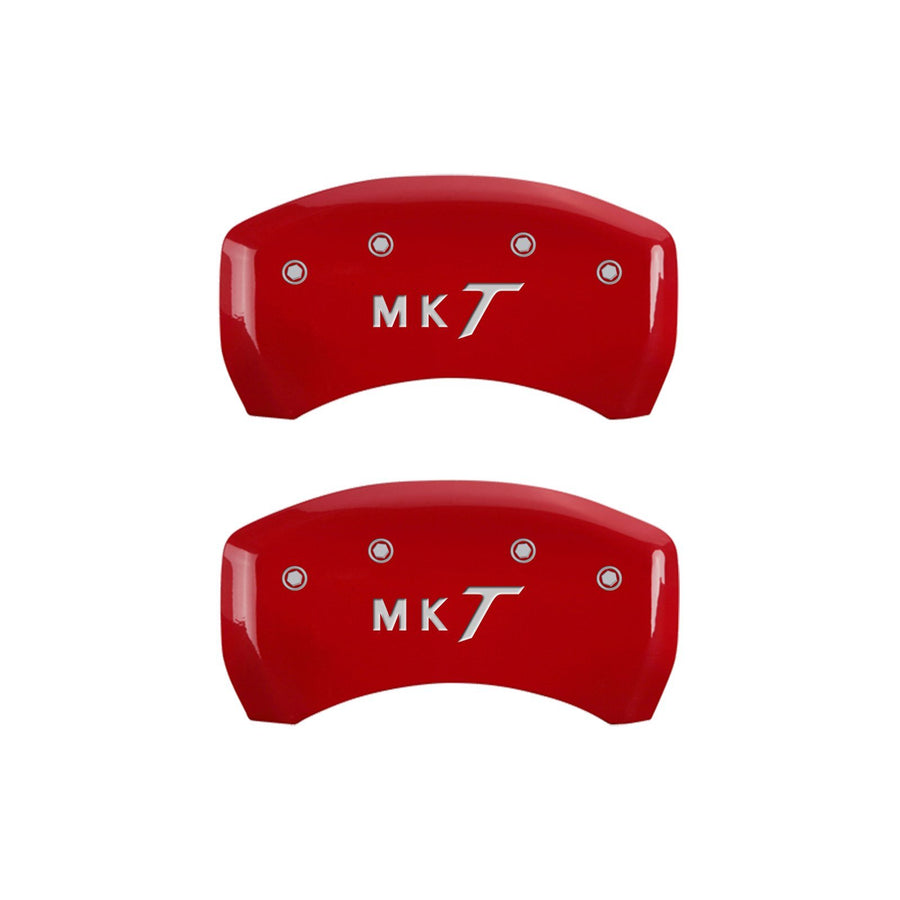 MGP 36020SLMTRD Caliper Covers Red Powder Coat Finish Front and Rear Caliper Cover, Set of 4 (Lincoln MKT Silver Characters, Engraved)