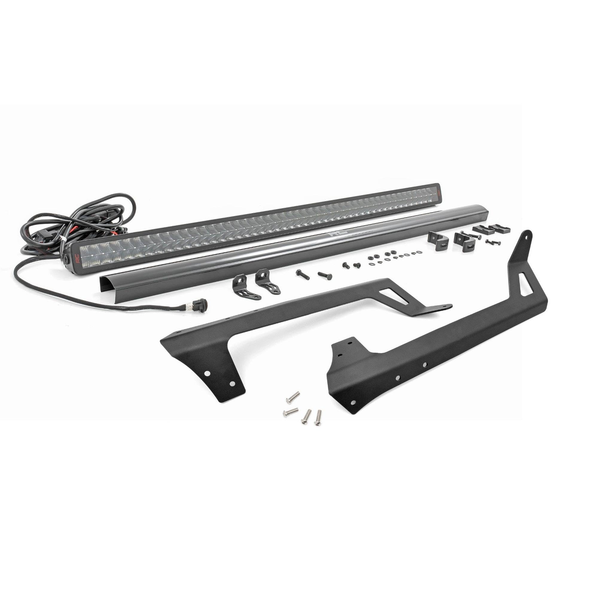 50" Rough Country LED Light Bar Kit for Jeep Wrangler JK (2007-2018) - Upper Windshield Mount, 270W Spectrum Series, 24,300 Lumens, Combo Spot & Flood Beam