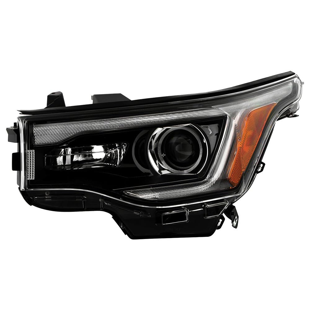 GMC Acadia 17-19 w/LED DRL Halogen High/Low Beam Black Housing Spyder Headlight - OE Left
