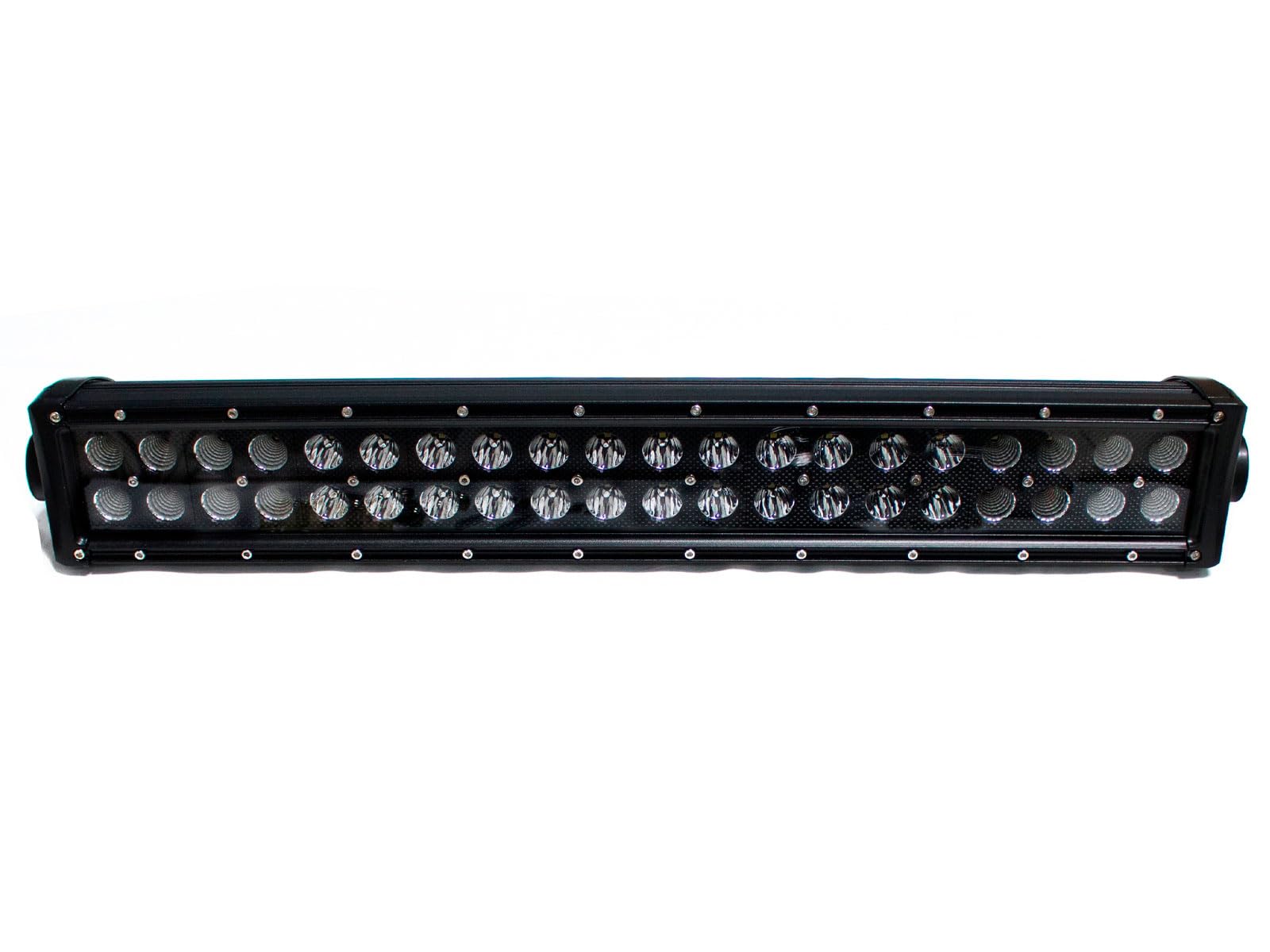 Race Sport Lighting 20in RSBO120 Blacked Out Series, Double Row, Silver Combo-Flood/Beam Straight Hi Performance Light Bar 120w