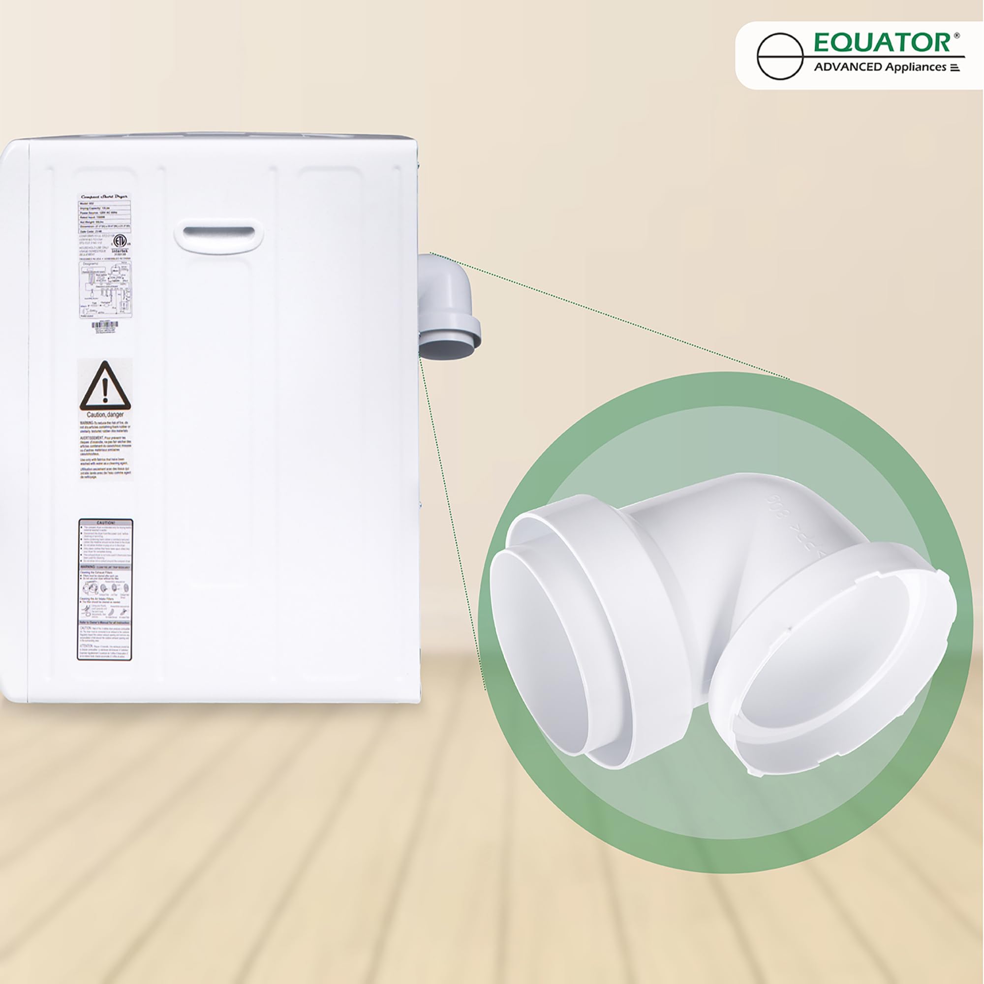 Equator 110V 3.5 cu.ft. Compact Digital Vented Sensor Dryer (ED 852 White)