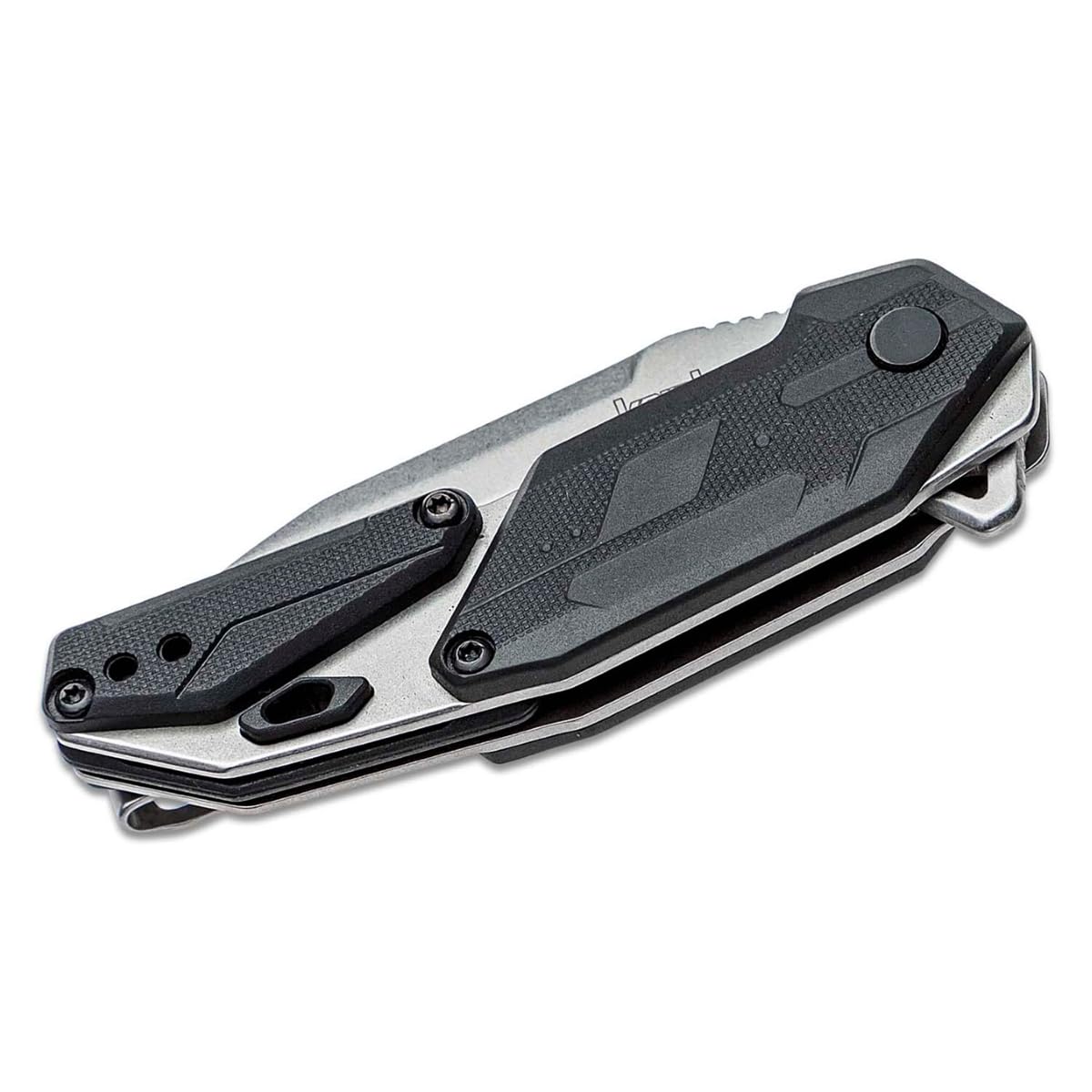 Kershaw Folding Jetpack Pocket Knife, SpeedSafe Opening, 2.75 inch Silver Blade with Black Handle, Pocketclip