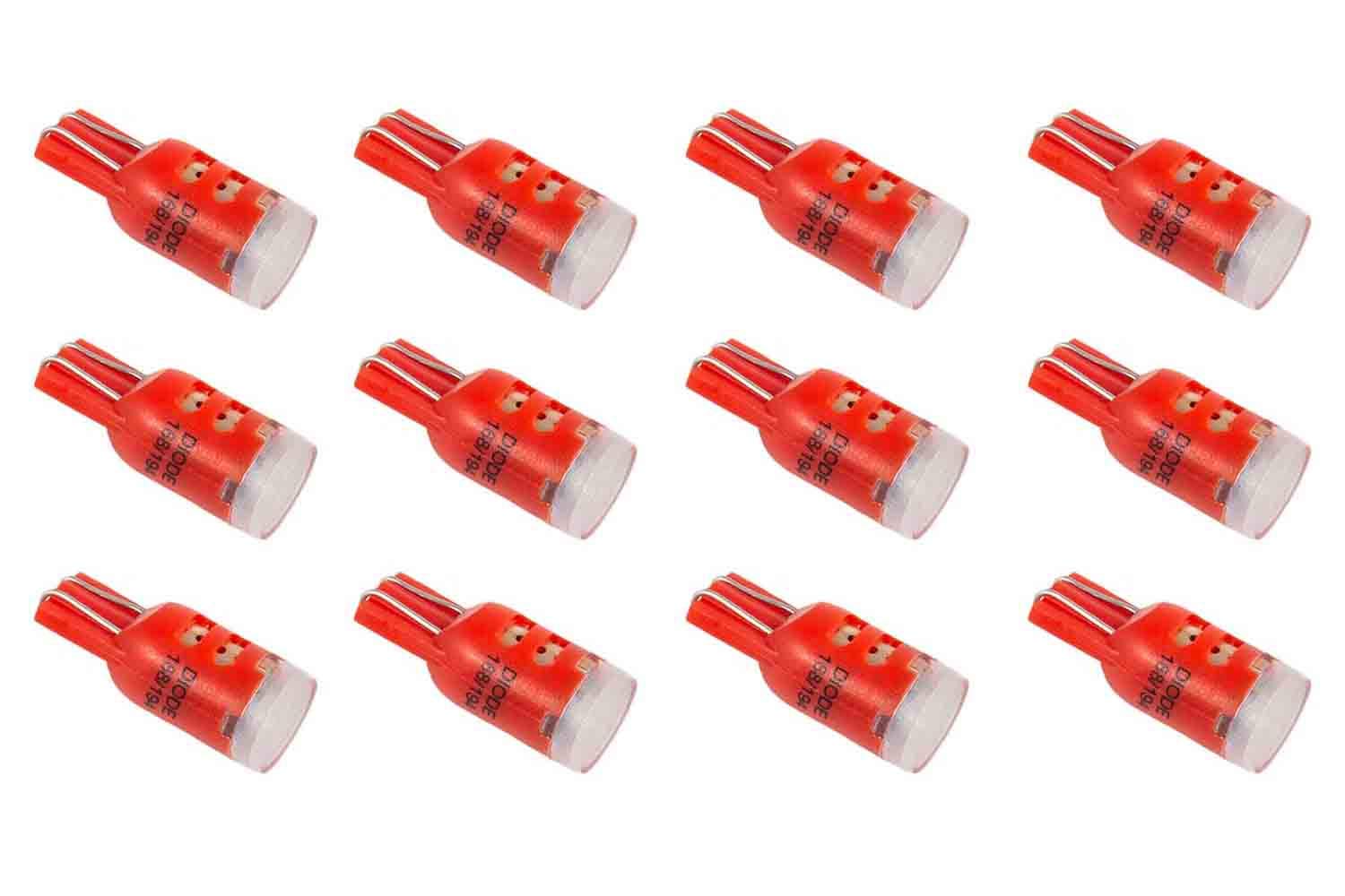Set of 12 194 LED Bulb HP3 LED Red Diode Dynamics
