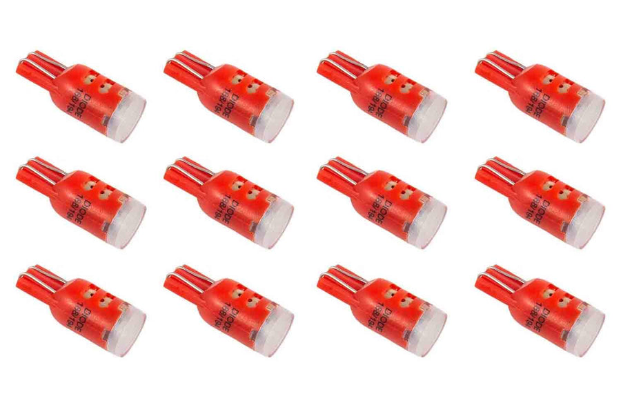 Set of 12 194 LED Bulb HP3 LED Red Diode Dynamics