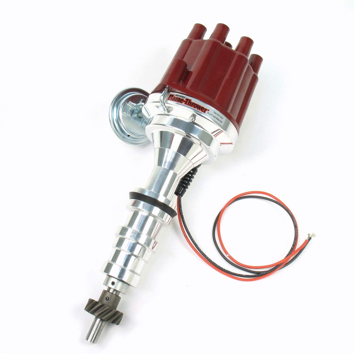 Pertronix D7133701 Flame-Thrower Red Cap Billet Electronic Distributor with Ignitor III Technology for Ford FE 352-428 Vacuum Advance