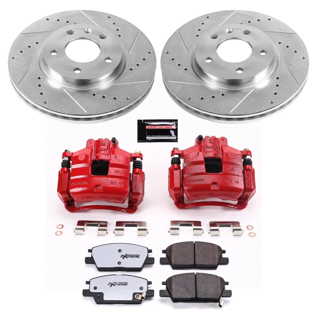 Power Stop Front Z26 Street Warrior Performance Brake Kit KC7400-36 with Powder Coated Calipers For Buick LaCrosse, Buick Regal Sportback, Chevy Equinox, Chevy Malibu, GMC Terrain [Model Specific]