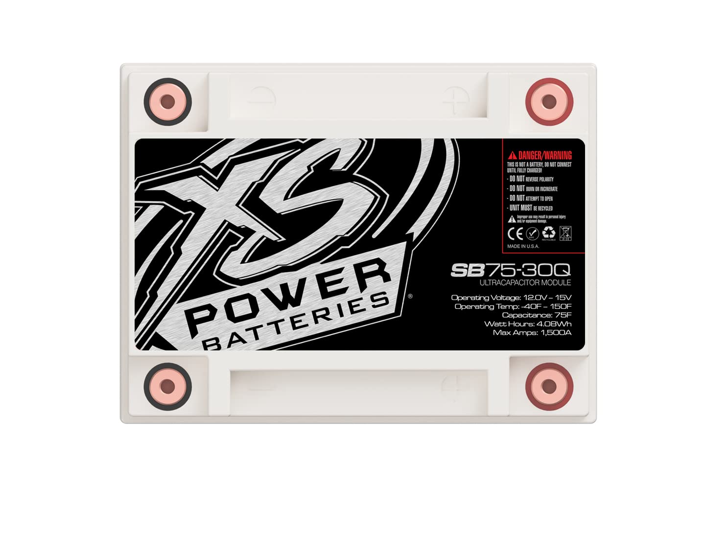 Powersports XS Power Batteries 12V Super Bank Capacitor Modules - M6 Terminal Bolts Included 1500 Max Amps