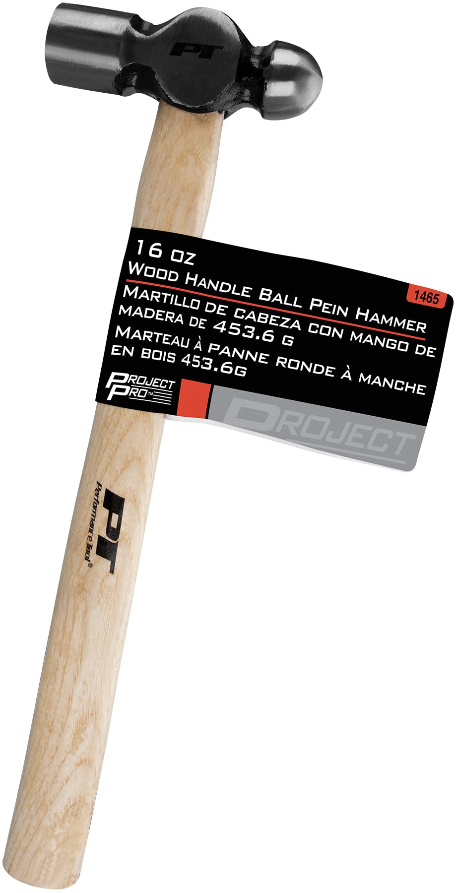 Heavy-Duty Performance Tool 1465 Alloy Steel Head Ball Pein Hammer with Comfortable Wood Handle for Efficient DIY and Professional Use