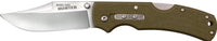 DOUBLE SAFE HUNTER Cold Steel (OD GREEN) / 8-3/8" OVERALL / 3.5" BLADE / 3MM THICK / 4-7/8" LONG GFN HANDLE / 8CR13MOV STAINLESS STEEL/AMBI BELT CLIP/BLISTER PACKED