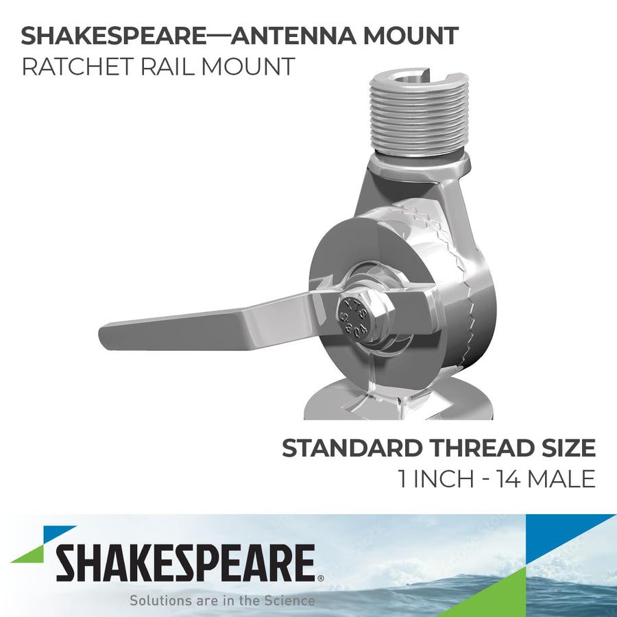 Shakespeare 4188SL Ratchet SS Rail Mount for 1-Inch to 1-1/2-Inch rail