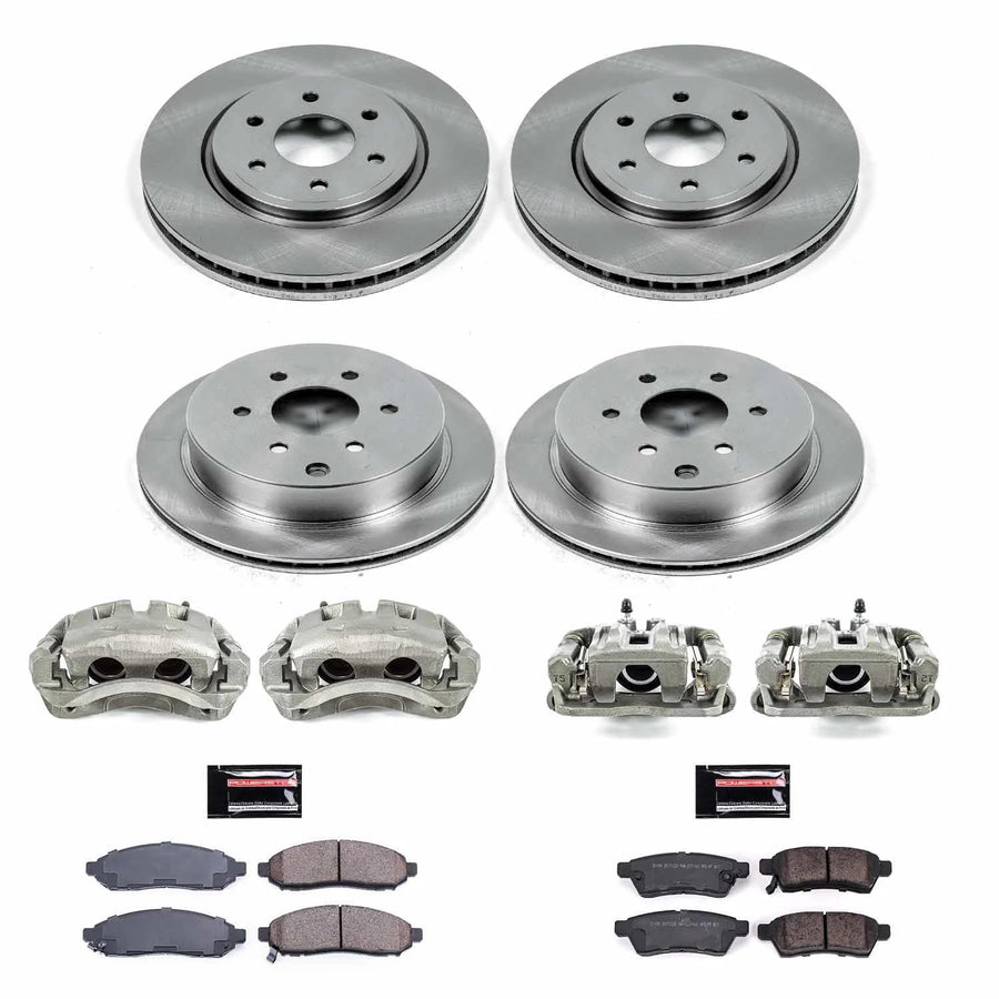Power Stop KCOE8358 Front and Rear Brake Caliper Kit- Brake Rotors, Brake Pads & Calipers For Nissan Frontier 2016-2022 [Model Specific]