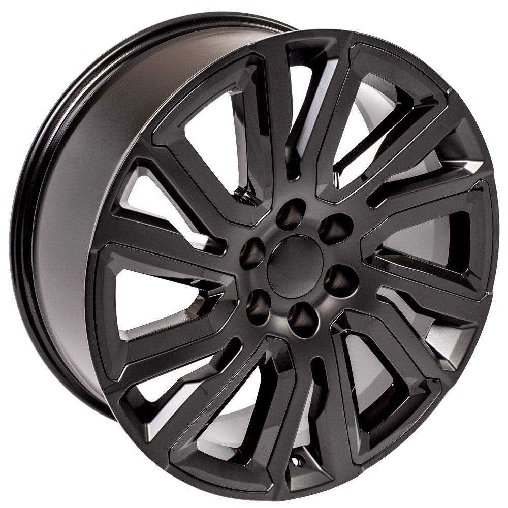 22 Inch OE Wheels CV39 Rim Fits Sierra 1500 Style 6x139.7 22x9 Satin Black with Gloss Black Insert - Hollander 5901 (1)